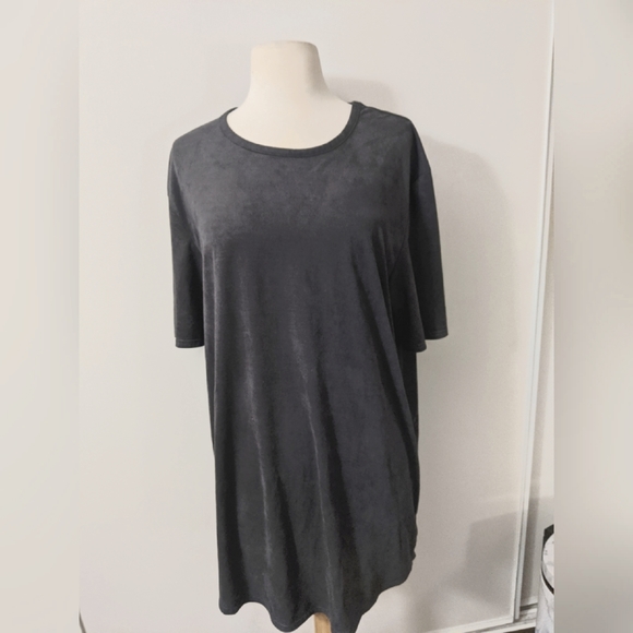 JACKSON grey suede Tshirt dress - Picture 2 of 7